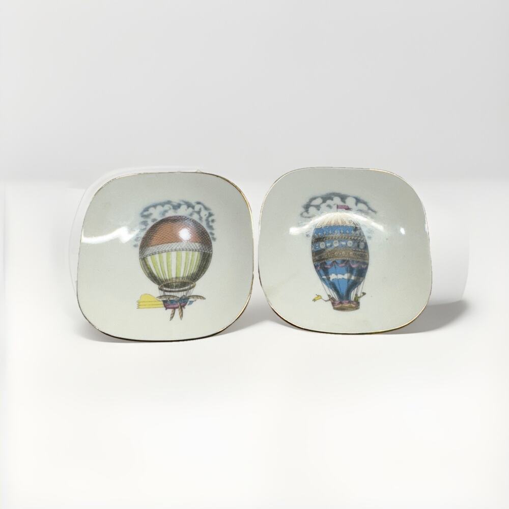 Richard Ginori Porcelain Collectible Dishes ALITALIA Airlines Hot Air Balloon